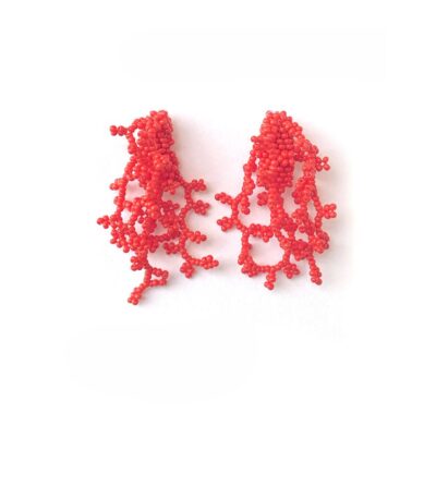 Seaweed Earrings Coral – small