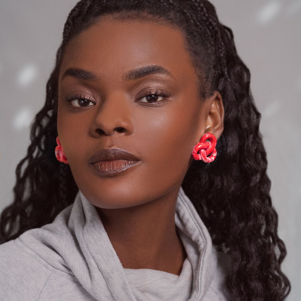 Baby Pretzel Earrings Red - Image 5