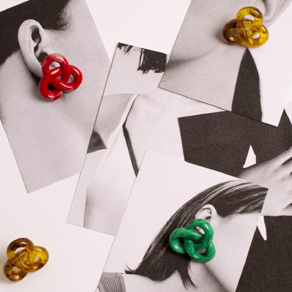 Baby Pretzel Earrings Red - Image 7