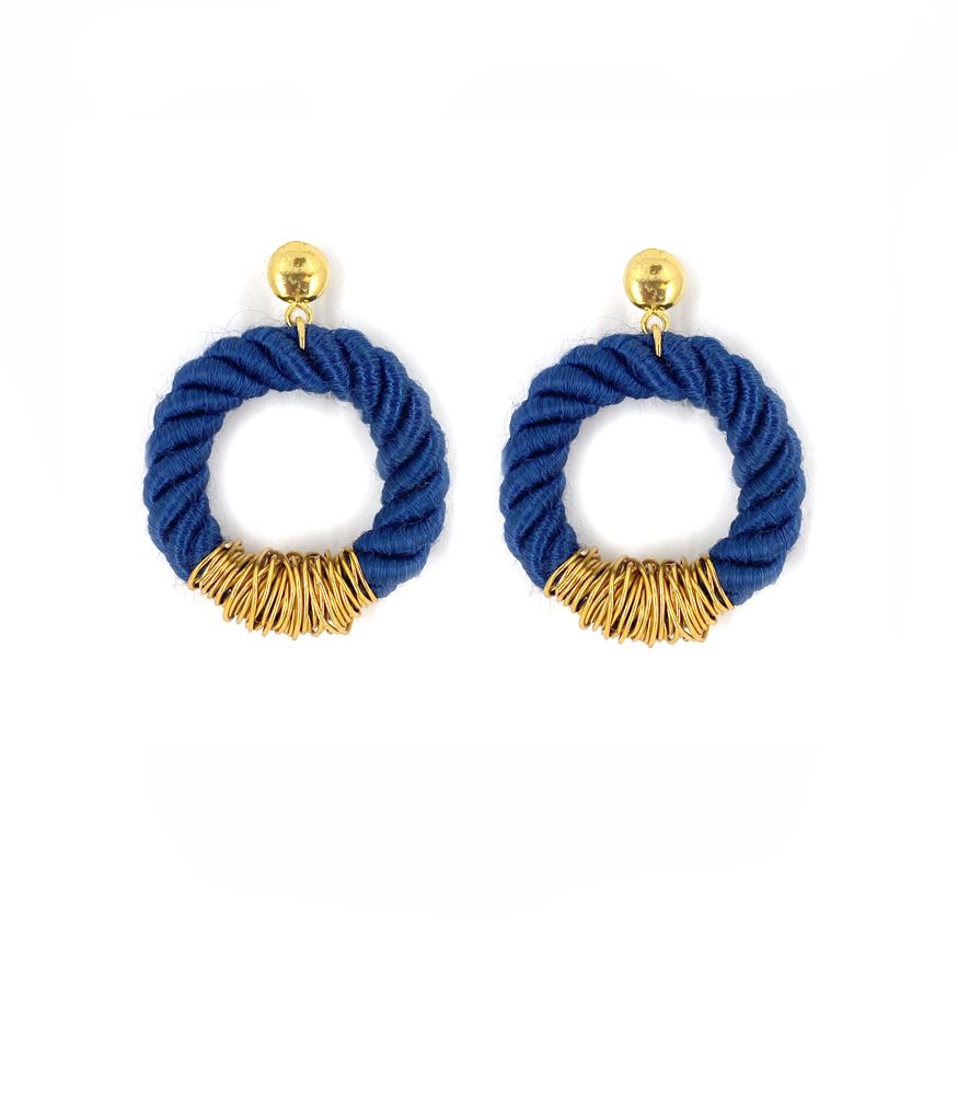 São Francisco Cord Earrings Blue