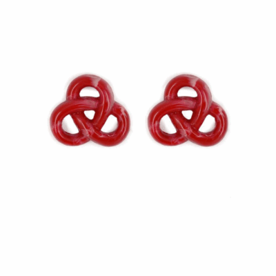 Baby Pretzel Earrings Red
