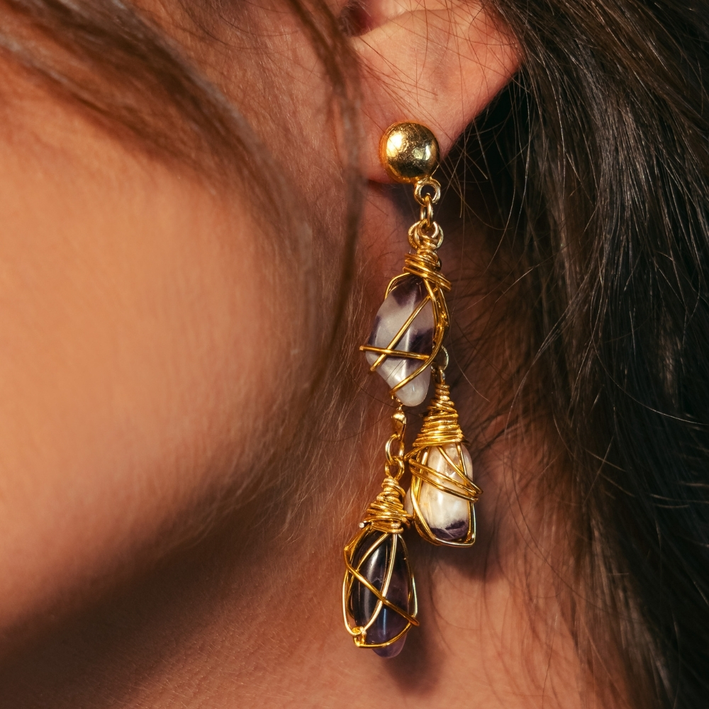 Stones Earrings Amethyst - Image 2