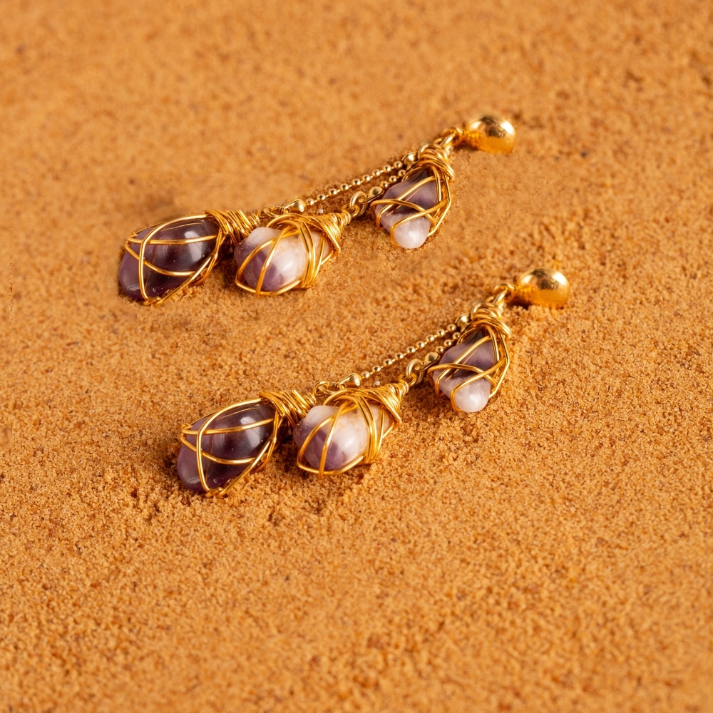 Stones Earrings Amethyst - Image 3