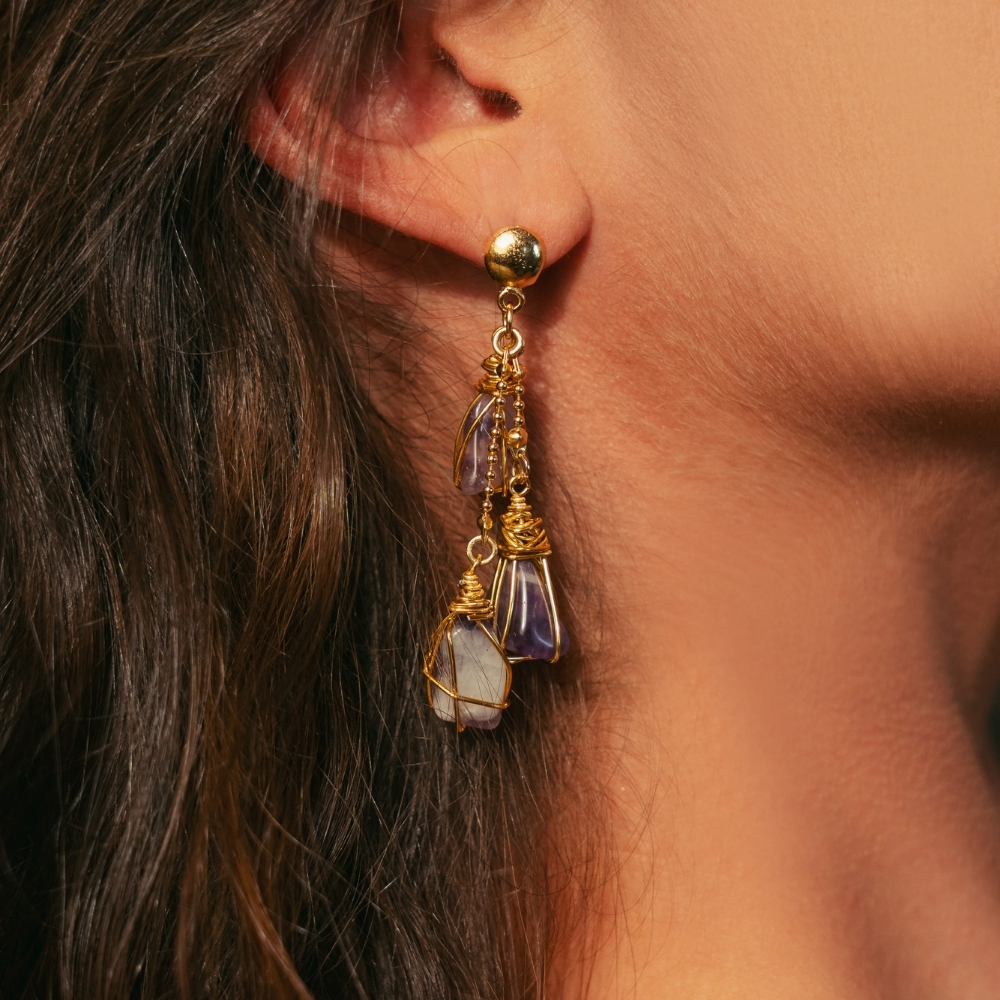 Stones Earrings Amethyst - Image 4