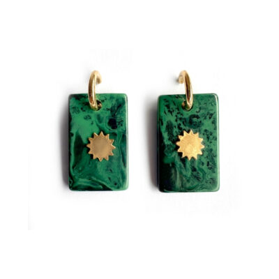 Blade Earrings Malachite